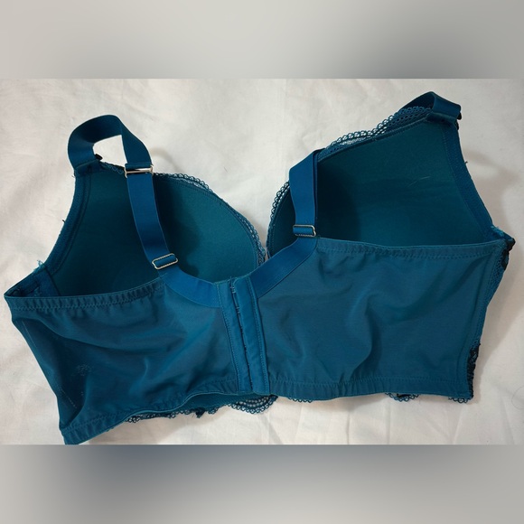 Cacique Boost Plunge Blue Lace Bra Size 38DD - Picture 4 of 8